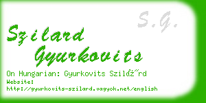 szilard gyurkovits business card